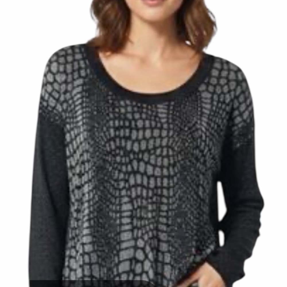 Worthington Black and Silver oversized lightweight Sweater Top Size L